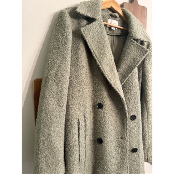 Loft Grey Double Breasted Teddy Notched Lapel Trench Coat Size Medium - Picture 3 of 6